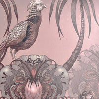 Rose Pink Statement Luxury Birds Wallpaper by Becca Who