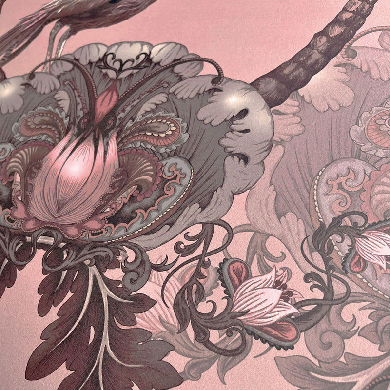 Rose Pink Statement Designer Bedroom Wallpaper by Becca Who