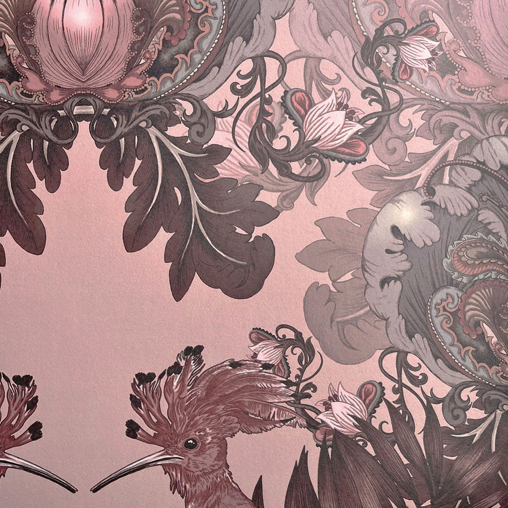 Rose Dusky Pink Statement Designer Bedroom Wallpaper by Becca Who