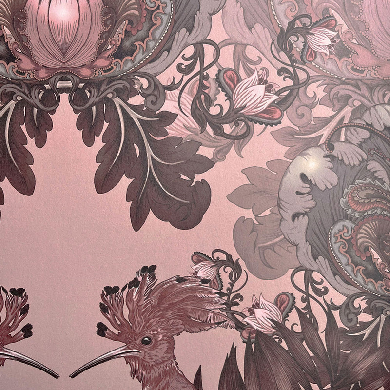 Rose Dusky Pink Statement Designer Bedroom Wallpaper by Becca Who