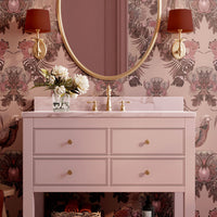 Blush Pink Statement Designer Bedroom Wallpaper by Becca Who