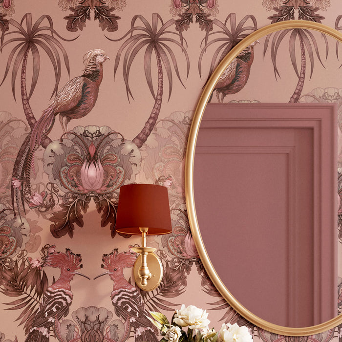 Rose Blush Pink Statement Designer Bedroom Wallpaper by Becca Who
