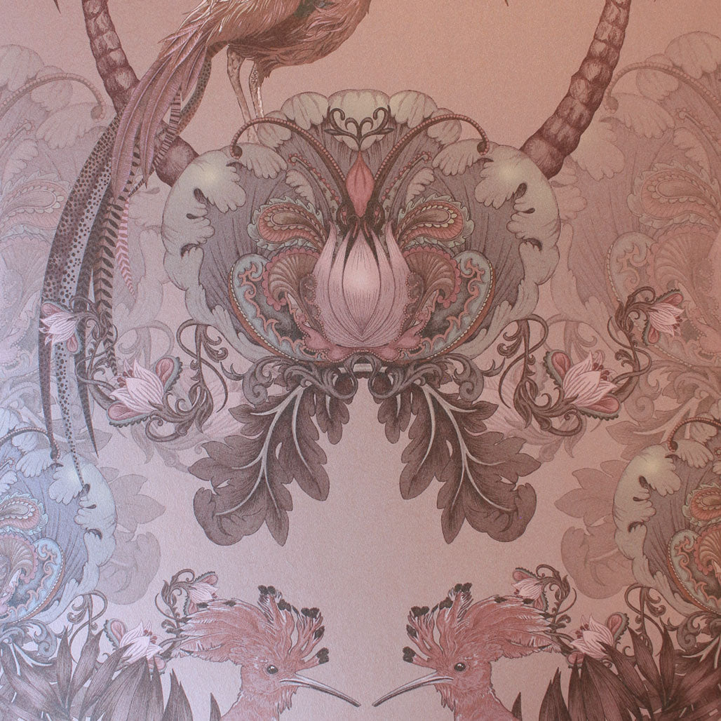 Rose Pink Floral Statement Bedroom Wallpaper by Becca Who