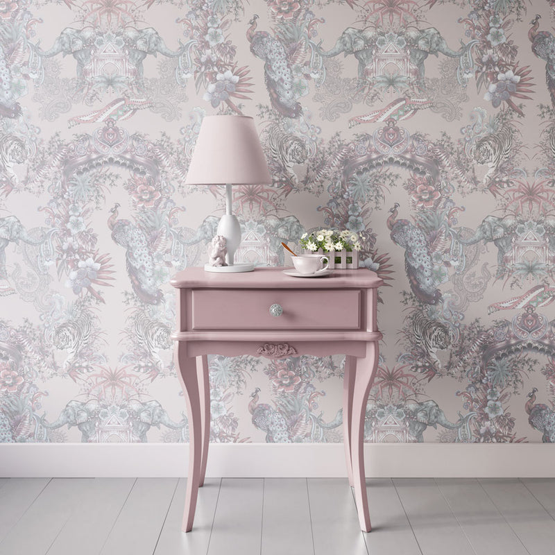 Light Rose Pink Pretty Designer Wallpaper by Becca Who