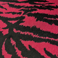 Ruby Tiger Pink Red Animal Print Designer Velvet Furnishing Fabric by Becca Who