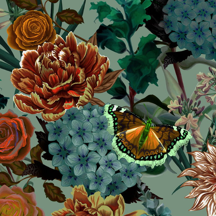 Flowerbed in Genevieve | Wallpaper Sample