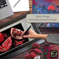 Bold Designer Fabric with Snakes on Crimson Velvet by Becca Who