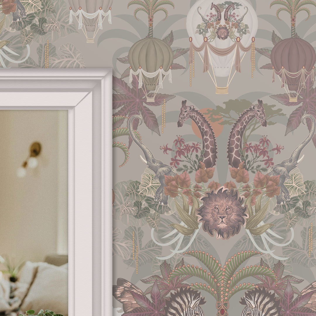 Luxury Statement Wallpaper with African Animals by Designer, Becca Who