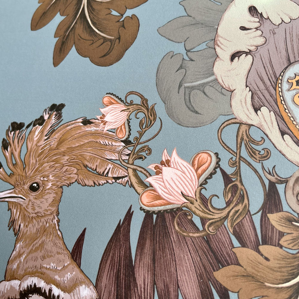 Duckegg Blue Bold Patterned Wallpaper by UK Wallpaper Designer, Becca Who