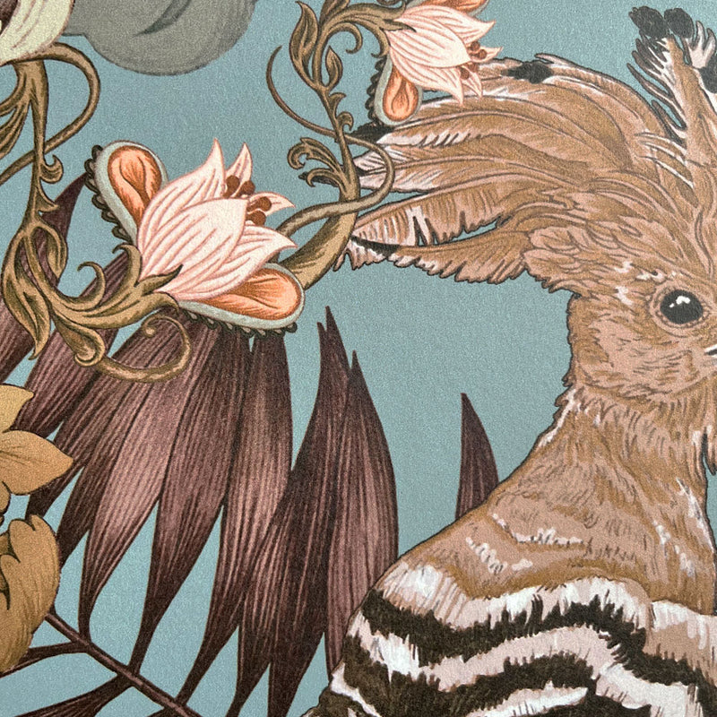 Duckegg Blue Patterned Wallpaper by British Wallpaper Designer, Becca Who