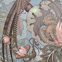 Duckegg Blue Artistic Patterned Wallpaper by British Wallpaper Designer, Becca Who