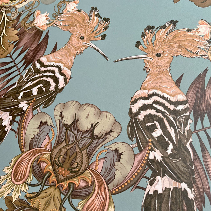 Duckegg Blue Birds Patterned Wallpaper by British Wallpaper Designer, Becca Who