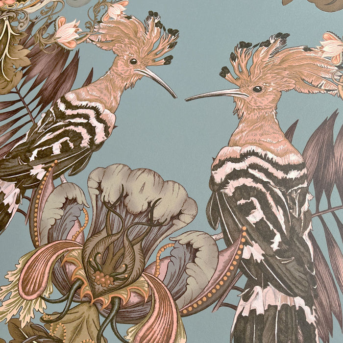 Duckegg Blue Birds Patterned Wallpaper by British Wallpaper Designer, Becca Who