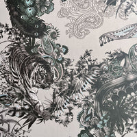 Grey Silver Statement Feature Wallpaper with Pattern by UK Designer Becca Who 