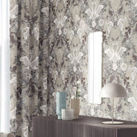 Stone Neutral Patterned Living Room Wallpaper by Designer, Becca Who