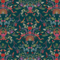 Teal Colourful Patterned Statement Wallpaper by British Designer, Becca Who