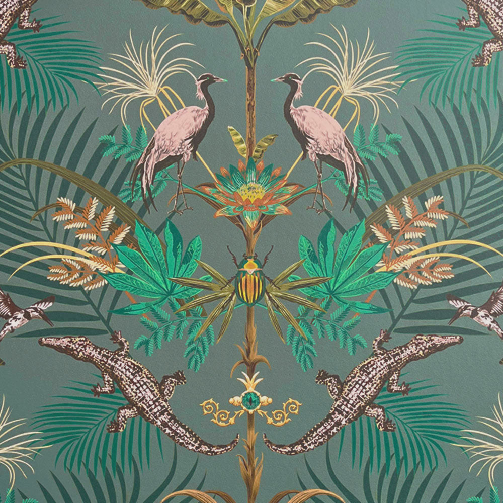 Bold Teal Statement Wallpaper by UK Designer, Becca Who 