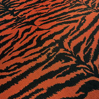 Statement Tiger Print Velvet Furnishing, Upholstery & Curtain Fabric in Burnt Sienna by UK Designer Becca Who