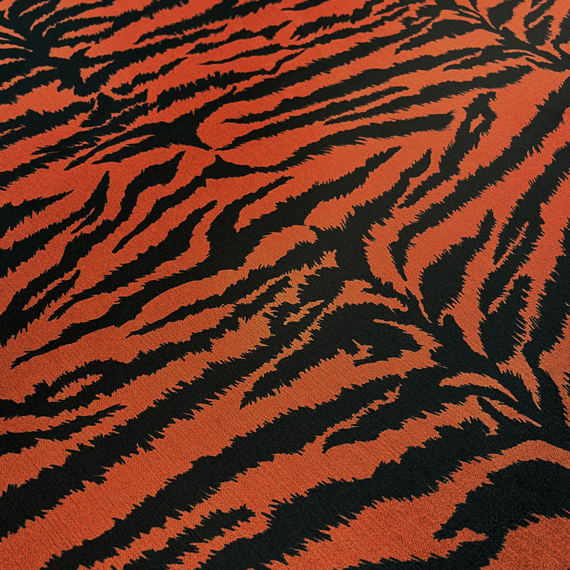 Statement Tiger Print Velvet Furnishing, Upholstery & Curtain Fabric in Burnt Sienna by UK Designer Becca Who