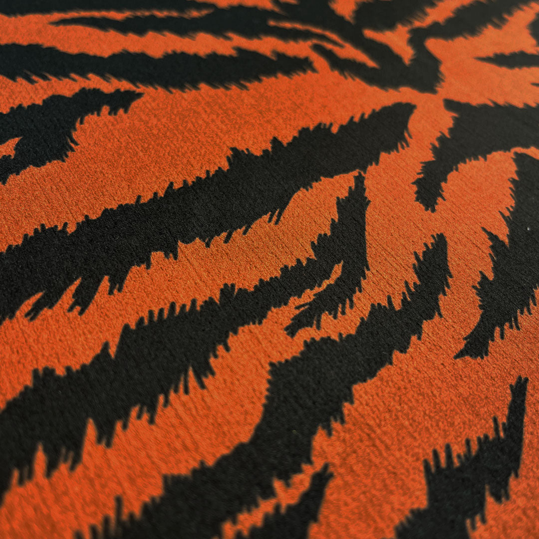 Burnt Sienna Tiger Print Velvet Furnishing, Upholstery & Curtain Fabric by UK Designer Becca Who