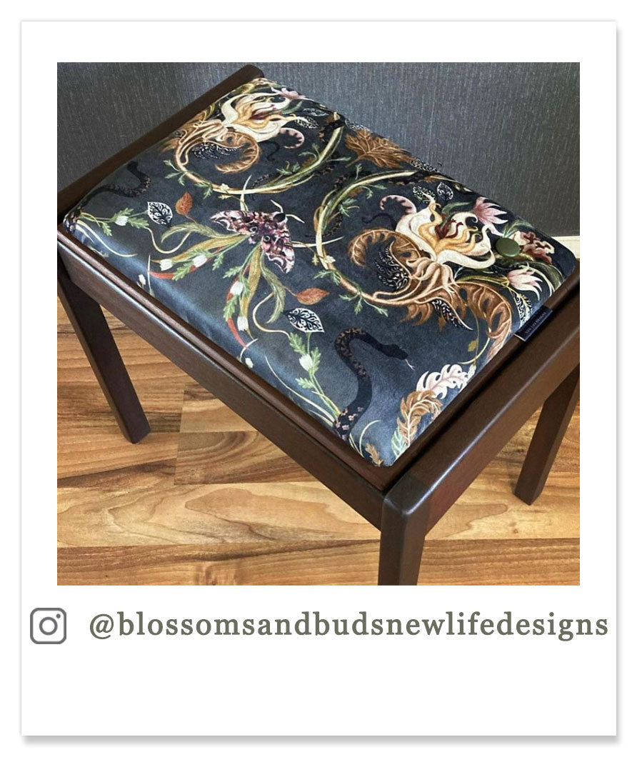 Upholstery Fabric Patterned Velvet Charcoal Snakes by Designer Becca Who