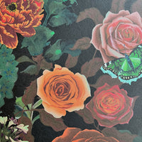 Dark Floral Dramatic Vintage Style Wallpaper Flowerbed by Designer Becca Who