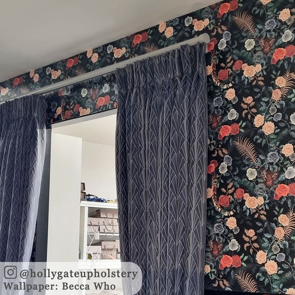 Dark Floral Feature Wallpaper by Designer, Becca Who