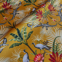 Crocodilia in Sunset Yellow | Patterned Velvet Fabric