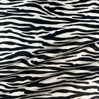 Black & White Animal Print Velvet Zebra Fabric by Designer, Becca Who