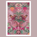 Pink African Animals Quality Wall Art Print by Designer, Becca Who