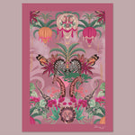 African Animals Wall Art Print in Pinks by Designer, Becca Who