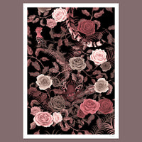 Bengal Rose Garden in Dusky Pink | Wall Art Print