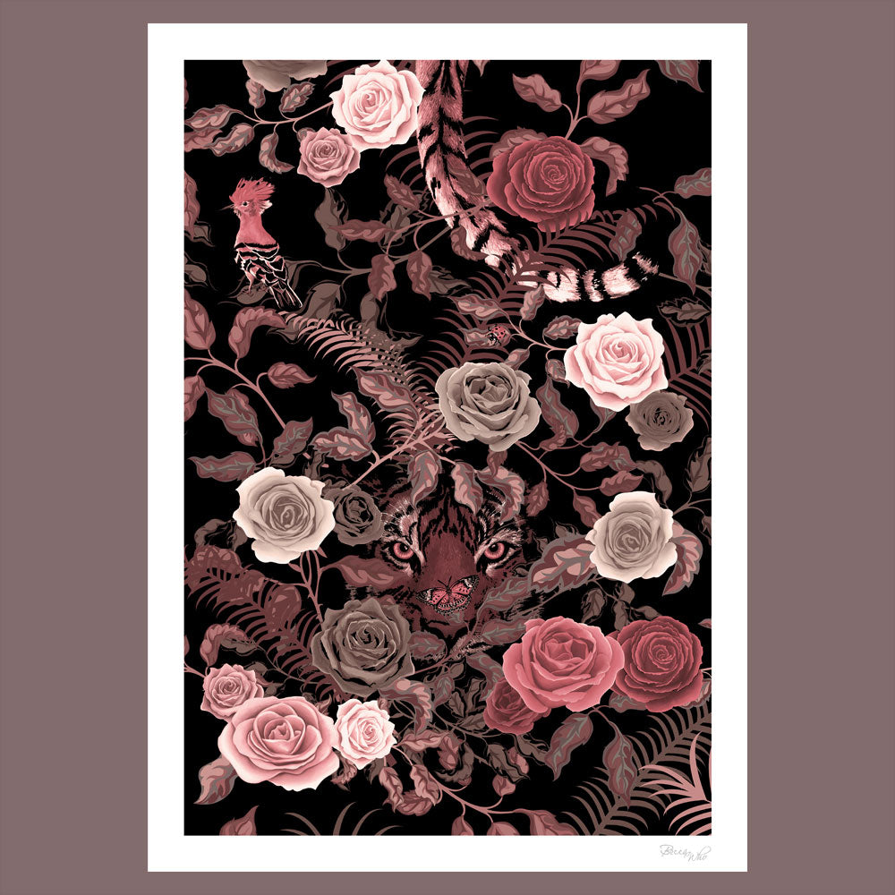Bengal Rose Garden in Dusky Pink | Wall Art Print