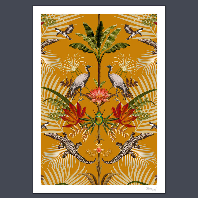 Crocodilia in Sunset | Art Print