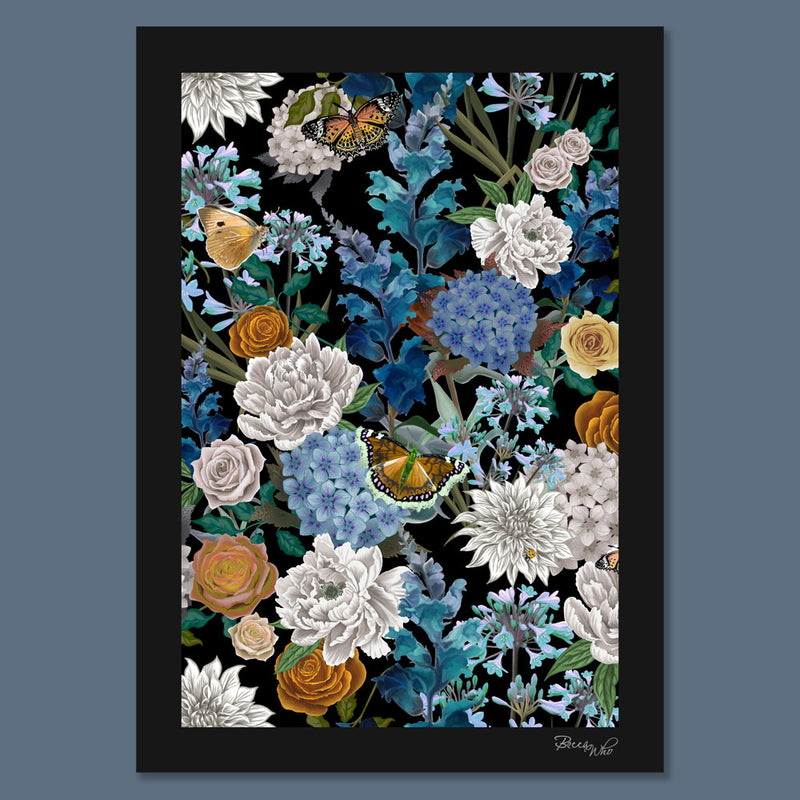 Flowerbed in Black | Art Print