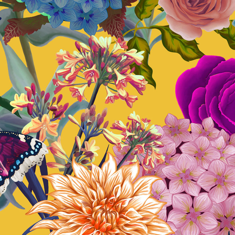 Flowerbed in Yellow | Floral Wall Art Print
