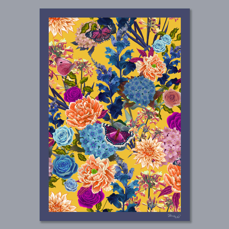 Flowerbed in Yellow | Floral Wall Art Print