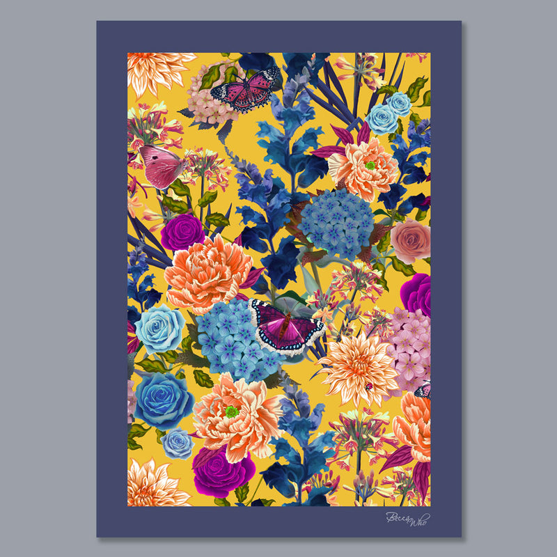 Flowerbed in Yellow | Floral Wall Art Print