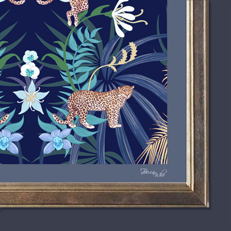 Leopard Luxe in Navy & Gold | Art Print