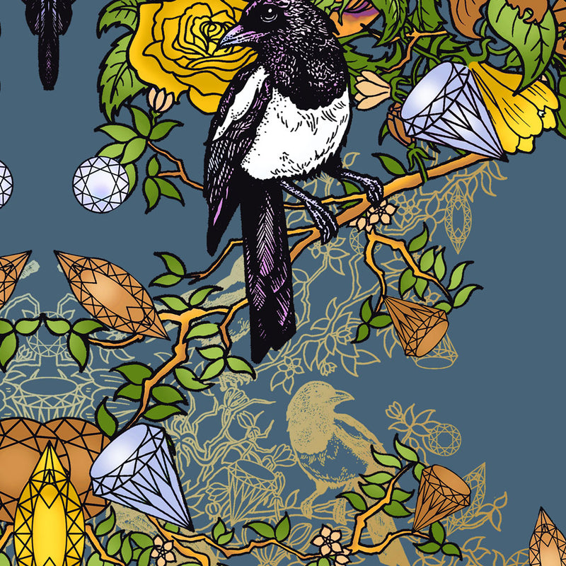 Magpie Love in Blue | Art Print