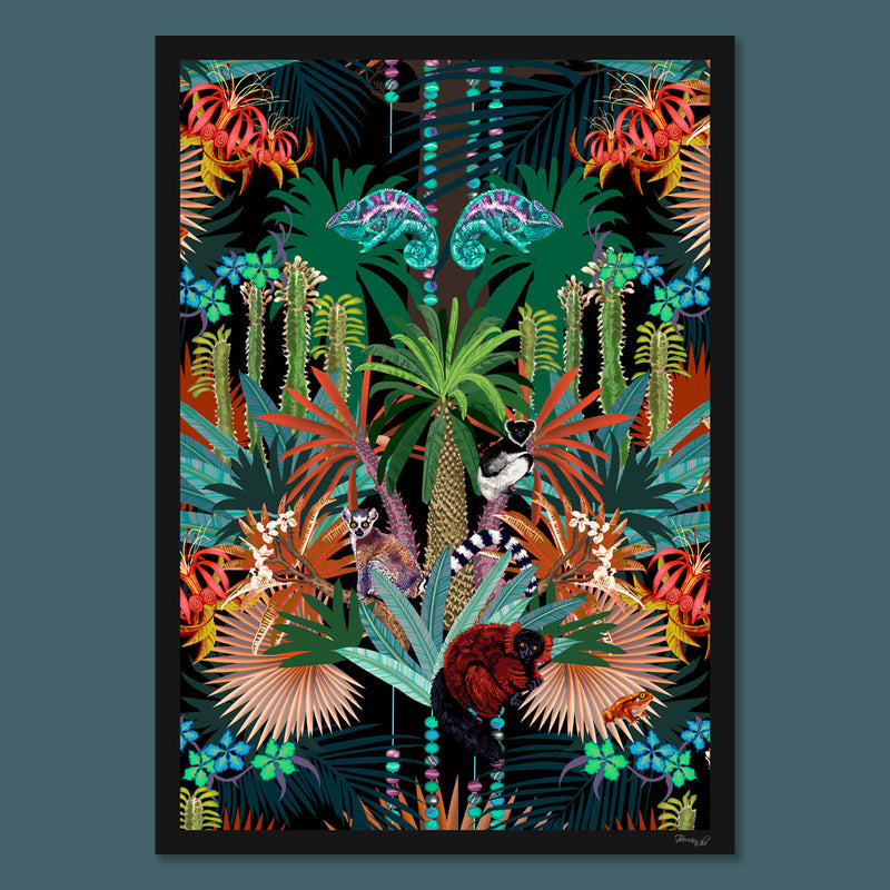 Madagascar in Sultry Black | Wall Art Print