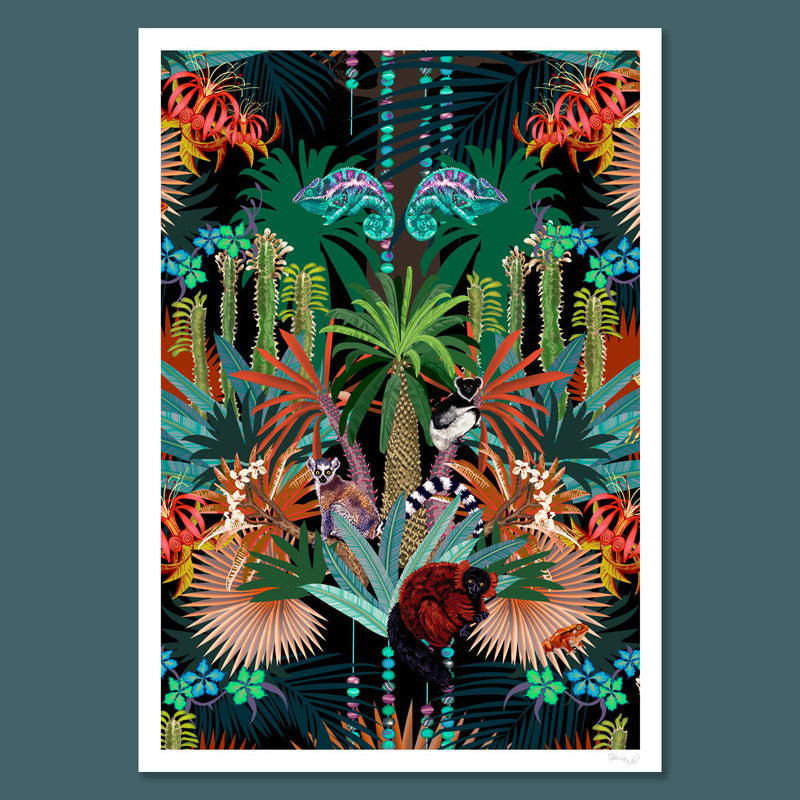Madagascar in Sultry Black | Wall Art Print