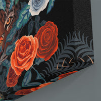Becca Who Wall Art Canvas Detail Colourful with Tiger and Roses