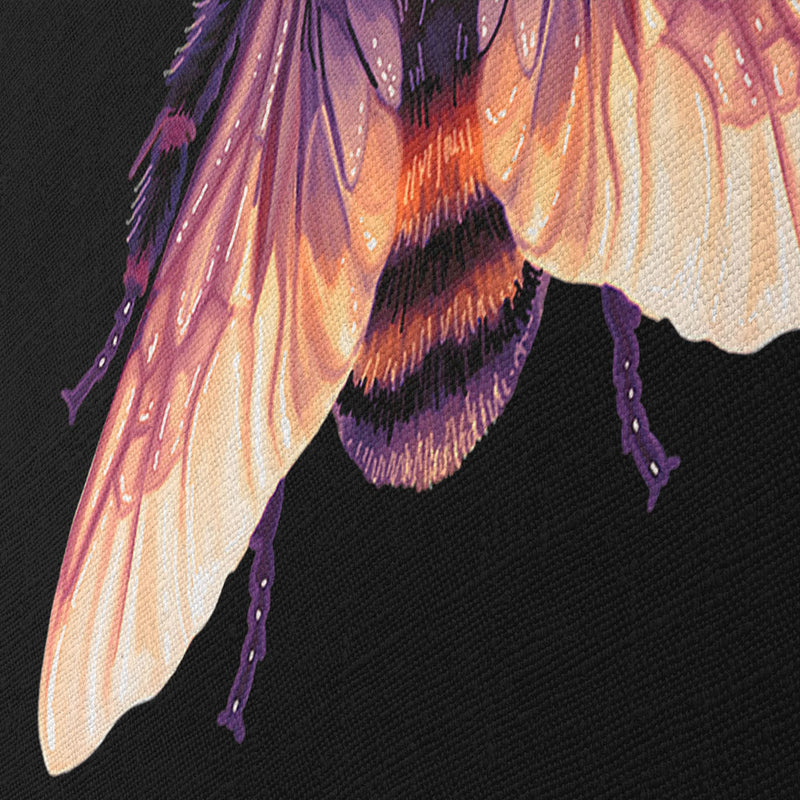 Becca Who Wall Art Canvas Artwork detail of Large Bumble Bee on Black