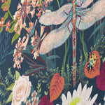 Becca Who Canvas Wall Art Print Dragonfly Floral Artwork Details on Blue