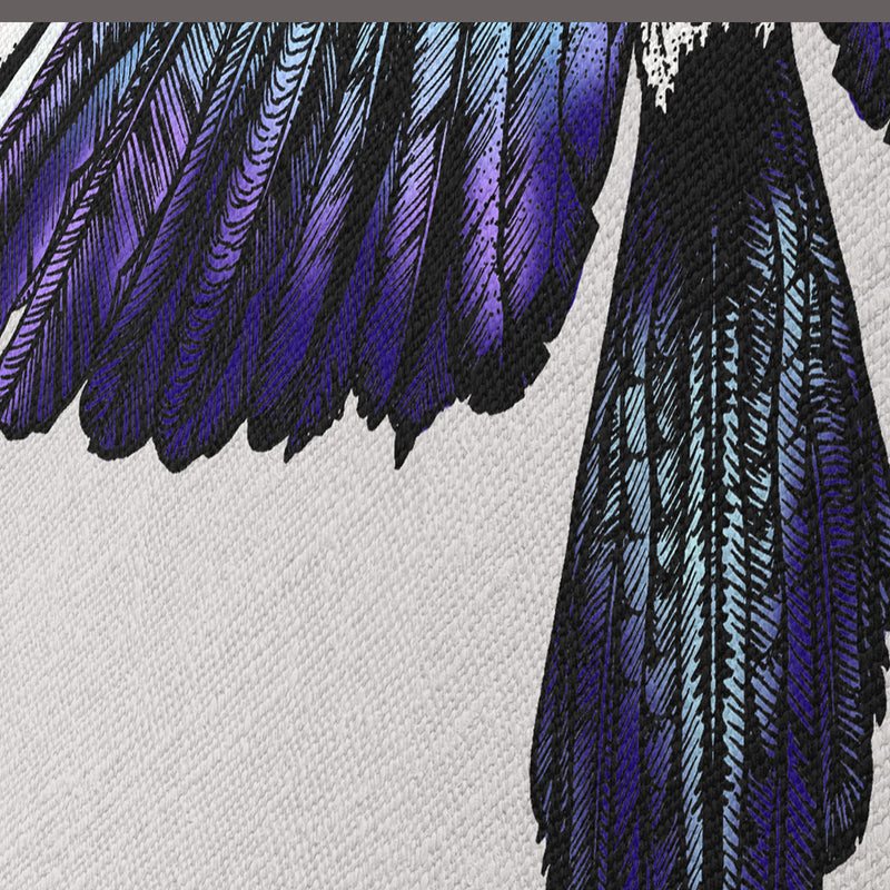 Becca Who Canvas Wall Art Print Magpie on Soft Grey Artwork Detail