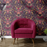 Aviana Wallpaper in Damson Purple by Becca Who