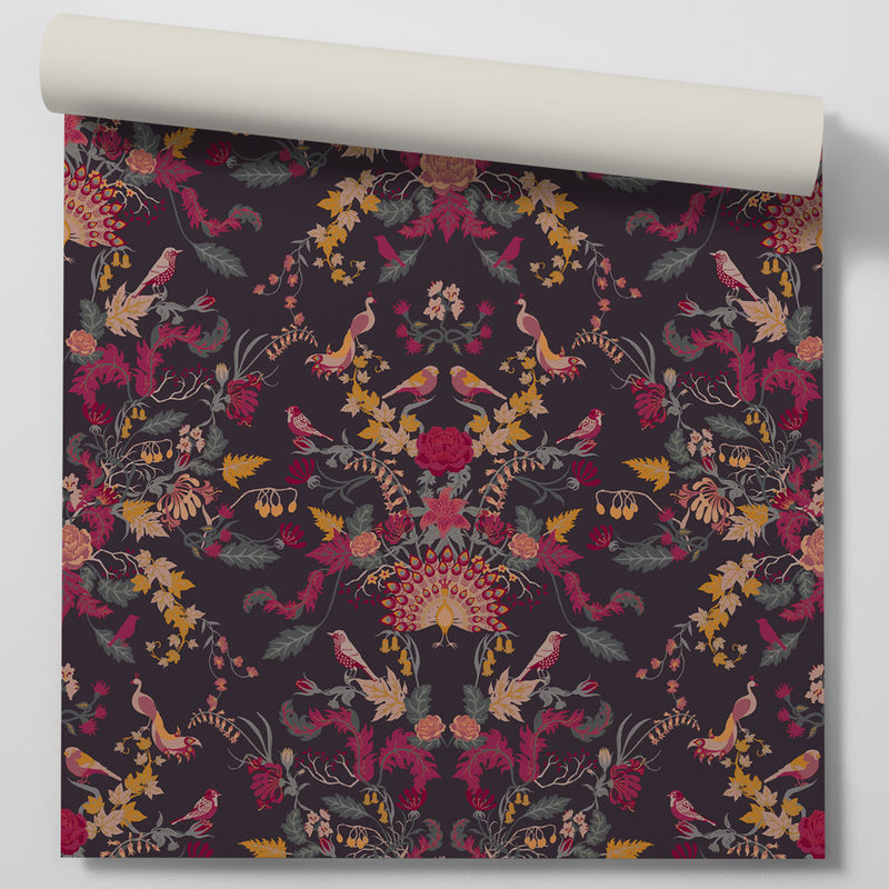 Aviana Wallpaper in Damson Purple by Becca Who