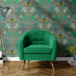 Crocodilia in River Teal | Bold Patterned Wallpaper