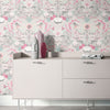 Beautiful English Country Floral Wallpaper in Pink Pearl by Becca Who